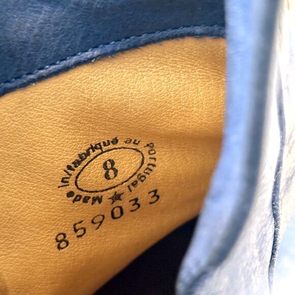 John Fluevog Women's Hopefuls Rosy Buffed Toe Blue Leather Booties US Size 8 - Picture 10 of 10